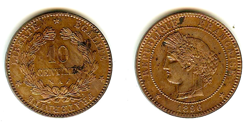 10 centimes Cérès 1896 Paris SPL